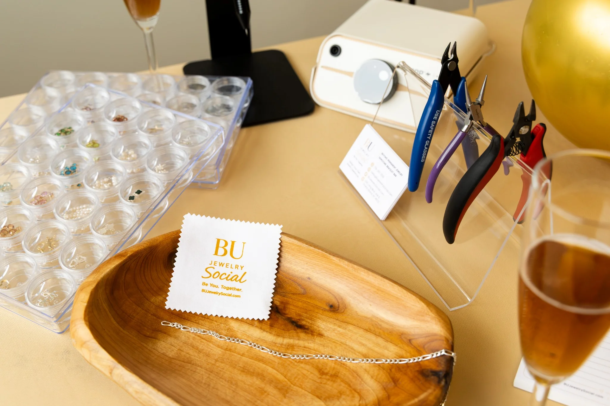 Private permanent jewelry party at BU Jewelry Social